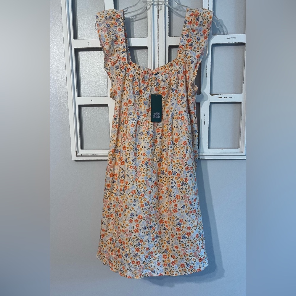 Wild Fable Peach Floral Mini Dress